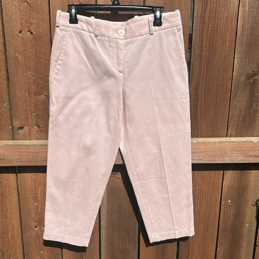 MIU MIU Honeycomb Knit High Waist Capri Pale Pink Pants Sz 42